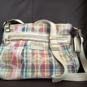 Coach Poppy Daisy Madras Tartan Plaid Crossbody